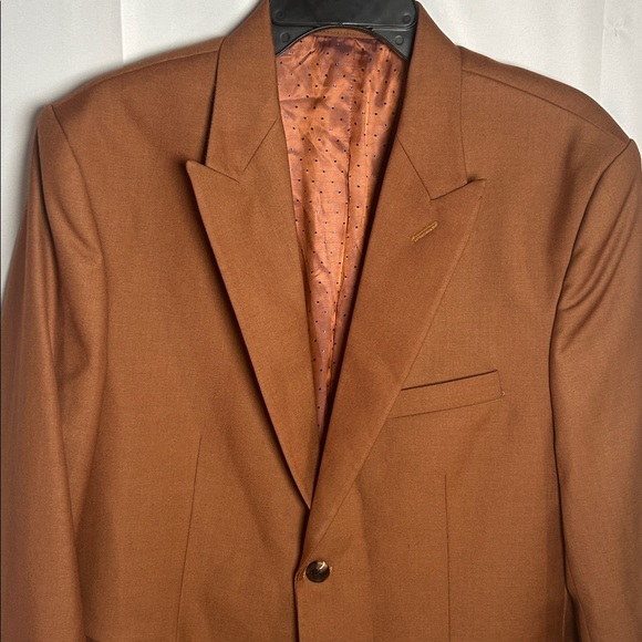 Men's Rust-Copper Single-Breasted Blazer - Picture 8 of 8